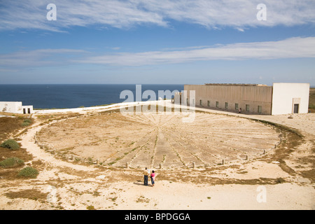 Le mystérieux 'Rose des vents' ou 'Rosa' Vertos dos à Sagres en Algarve au Portugal. Banque D'Images