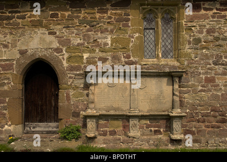 Partie de St John the Baptist Church, Stokesay, Shropshire, Angleterre. Banque D'Images