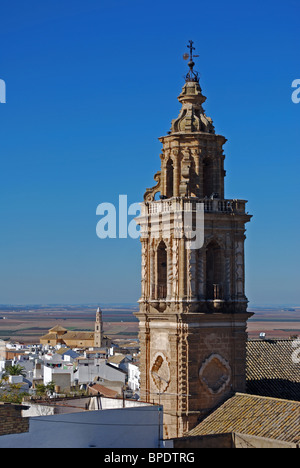 L'église et de la tour de Merced (Iglesia y Torre de la Merced), Osuna, Province de Séville, Andalousie, Espagne, Europe de l'Ouest. Banque D'Images