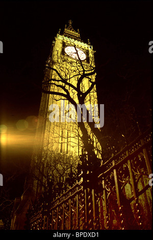 Londres, Angleterre. Le célèbre monument de Londres, le Big Ben Clock Tower. Banque D'Images