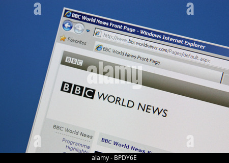 BBC World news page web en ligne Banque D'Images