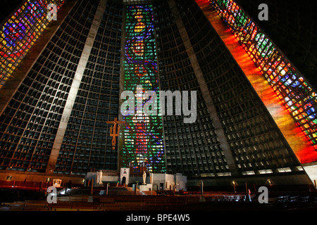 Catedral Metropolitana, Rio de Janeiro, Brésil. Banque D'Images