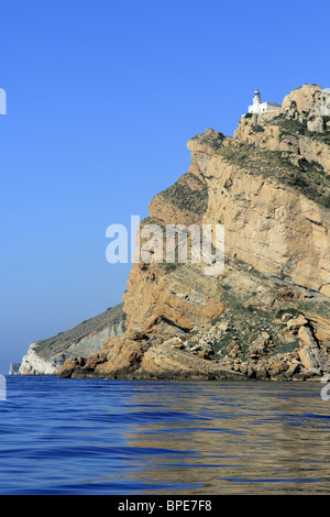 Punta Albir, Altea la montagne phare du cap près de mer méditerranée Alicante Espagne Banque D'Images