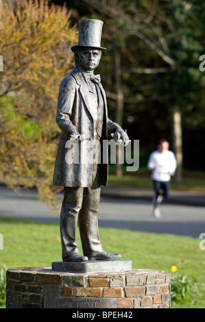 La statue de 8 pieds de l'ingénieur Isambard Kingdom Brunel qui leur a été volé, Quai Brunel dans Neyland Pembrokeshire. Banque D'Images