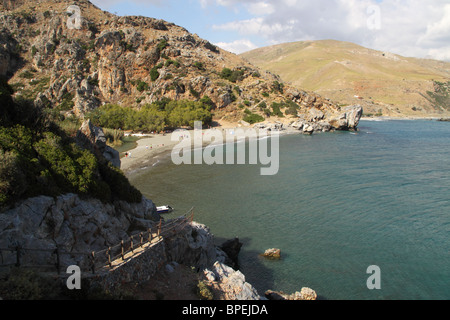 La plage des Palmiers, Rethymno, Crète, Grèce Banque D'Images