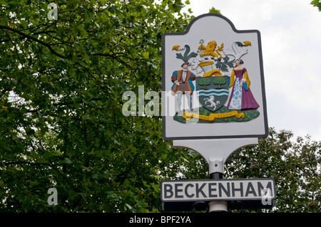 La ville signe de la banlieue de Londres, Beckenham Kent. Banque D'Images