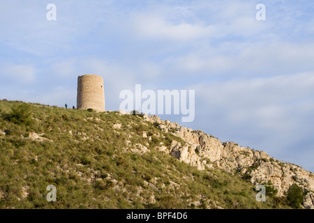 Cerro Gordo Sixtenth siècle tour de surveillance/Malaga, Granada, Espagne Banque D'Images