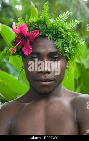 Vanuatu, l'île de Tanna, Fetukai. La magie noire et le Tour d'essai, les villageois en costume national. M. Banque D'Images