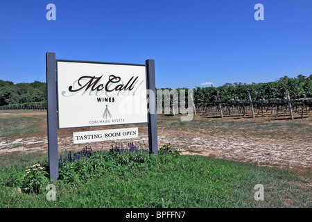 McCall Winery and Vineyards North Fork Vie de l'est de Long Island NY Banque D'Images