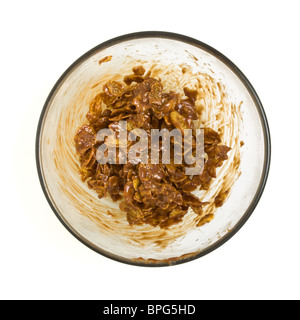 Cup Cake Mélanger les ingrédients fondus et mélangés dans un bol en verre. Banque D'Images
