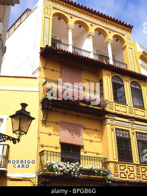 Maison de style mauresque traditionnel, quartier de Santa Cruz, province de Séville, Séville, Andalousie, Espagne Banque D'Images