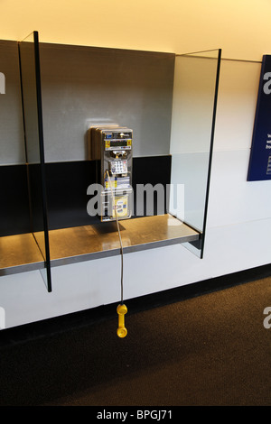 Une cabine téléphonique. L'aéroport international O'Hare. Chicago, IL USA Banque D'Images