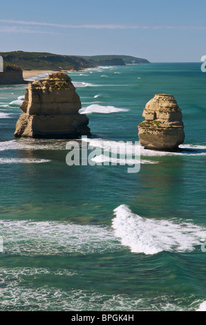 Deux des douze apôtres Port Campbell National Park Great Ocean Road Victoria Australie Banque D'Images