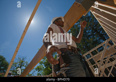 Faisceau lumineux de positionnement du charpentier en pans de bois Banque D'Images