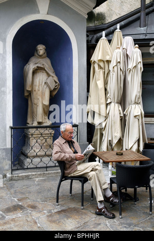 Street Cafe, Franziskanerviertel, Graz, en Styrie, Autriche Banque D'Images