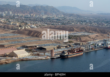 Vues aériennes de la ville d'Eilat et Israel-Port Banque D'Images