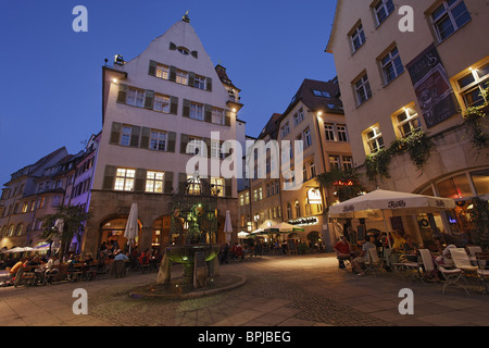 Hans dans la chance fontaine, vieille ville, Stuttgart, Bade-Wurtemberg, Allemagne Banque D'Images