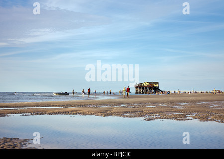 Maison de plage, guindée, Schleswig-Holstein, Allemagne Banque D'Images