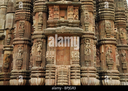 Raja-Rani Temple, temple décoré artificiellement tower, Bhubaneswar, Orissa, en Asie Banque D'Images