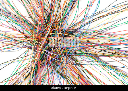 Câble coloré, Concept de communication, d'une ligne de données Banque D'Images
