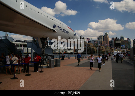 Condorde sur pier 86 à New York, juste à côté de l'Intrepid museum Banque D'Images