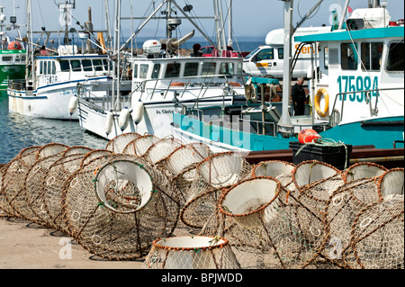 Bateaux de pêche du crabe de Gaspé Banque D'Images