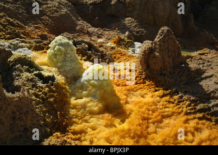 10 février 2008 - zone géothermique Dallol, dépression Danakil, l'Éthiopie. Banque D'Images