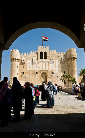 Fort Qaitbey à Alexandrie, Egypte. Banque D'Images