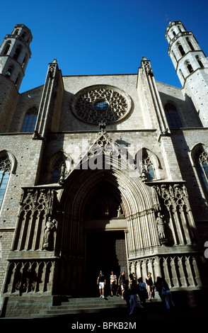 L'église gothique de Santa Maria del Mar à Ribera district de Barcelone en Espagne. Banque D'Images