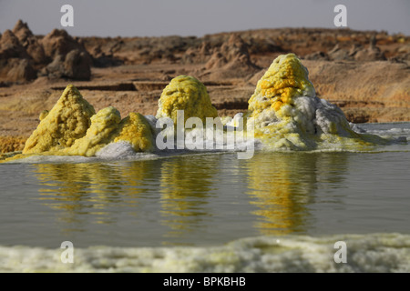 10 février 2008 - zone géothermique Dallol, dépression Danakil, l'Éthiopie. Banque D'Images