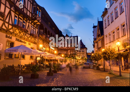 Place du Vieux Marché, Bacharach, Rhénanie-Palatinat, Allemagne, Europe Banque D'Images