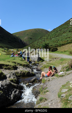 La vallée de moulin à carder le long Mynd ci-dessous en Afrique du Shropshire England Uk Banque D'Images