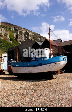 NOSTALGIQUE EAST HILL ET ROCK-A-NORE ROAD À CÔTÉ DE STADE BEACH HASTINGS EAST SUSSEX UK. 2009 Banque D'Images