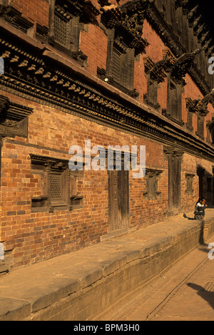 Extérieur de la 18e siècle Palais Royal du Patrimoine mondial de l'UNESCO Ville de Bhaktapur- Kathamndu, Népal. Banque D'Images