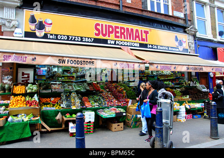 Marché de Brixton, Electric Lane, Brixton, London Borough of Lambeth, Greater London, Angleterre, Royaume-Uni Banque D'Images