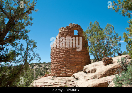 Painted Hand Pueblo ruins, Canyons of the Ancients National Monument au nord-ouest de Cortez, Colorado. Banque D'Images