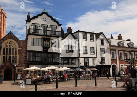 Cathedral Close, Exeter, Devon, Angleterre, Royaume-Uni Banque D'Images