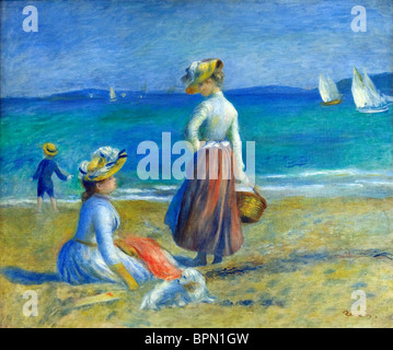 Chiffres sur la plage, 1890, par Pierre-Auguste Renoir Banque D'Images