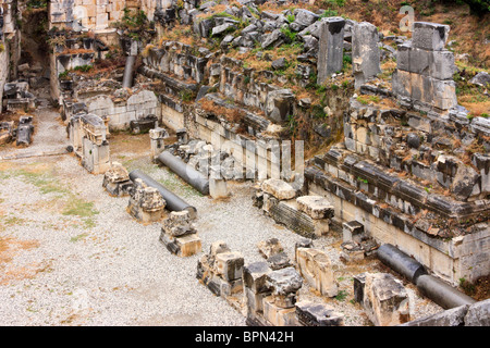 Ruines de l'amphithéâtre à Myra, Kale, Turquie Banque D'Images