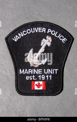 Patch de l'Unité maritime de la Police de Vancouver, Vancouver, Colombie-Britannique, Canada Banque D'Images