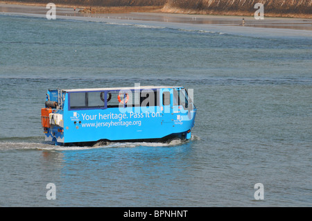 Le château Elizabeth craft amphibie à St Aubin, Jersey Banque D'Images