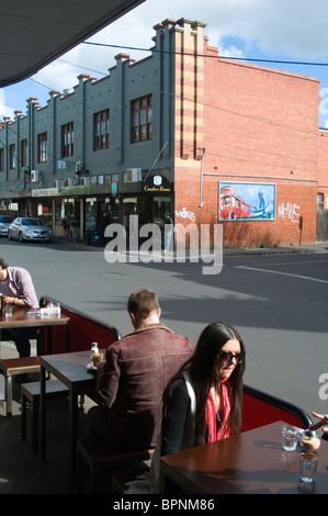 Cafe mécènes de Yarraville, Melbourne Banque D'Images