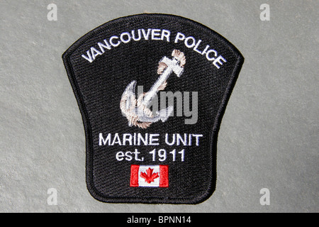 Patch de l'Unité maritime de la Police de Vancouver, Vancouver, Colombie-Britannique, Canada Banque D'Images