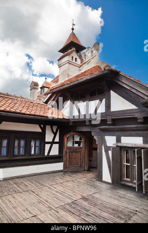 Détails du Château de Bran, également appelé le château de Dracula en Roumanie. Banque D'Images