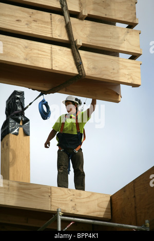 Le bois et le LVL lamibois pour NMIT Arts et médias Le nouveau bâtiment en construction, Nelson, Nouvelle-Zélande Banque D'Images