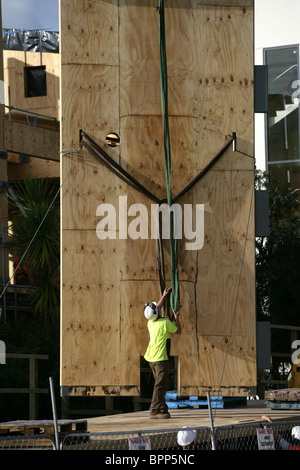 Le bois et le LVL lamibois pour NMIT Arts et médias Le nouveau bâtiment en construction, Nelson, Nouvelle-Zélande Banque D'Images