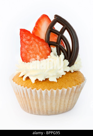 Cupcake fraise Banque D'Images