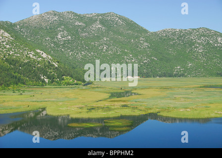 La Croatie. Une vue sur le delta de Neretva près de Ploce en Dalmatie du sud, vue de la Croatie - la frontière. Banque D'Images