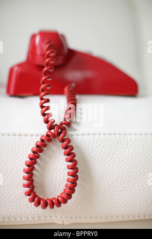 Téléphone rétro rouge Banque D'Images