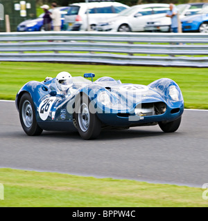 Lister Jaguar Voiture de course Sport en course pour le trophée à Oulton Park Motor Circuit Angleterre Cheshire Royaume Uni UK Banque D'Images